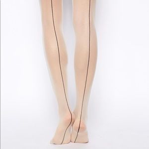American Apparel Sheer Luxe Black Seam Pantyhose